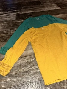 Ruffle Butts Bundle Lot Solid Layering Tee Shirt Girls Size 6 Long Sleeve - Picture 1 of 11