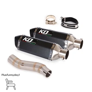 For Honda CBR300R 13-19 CB300F 15-18 Slip-On Motorcycle Exhaust Muffler Mid Pipe - Picture 1 of 12