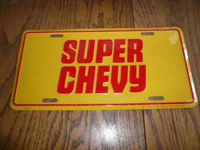 VANITY CHEVROLET "SUPER CHEVY" PLACA DE NOVEDAD DE METAL EN RELIEVE 3D - CON LICENCIA GM Foto 1 de 3