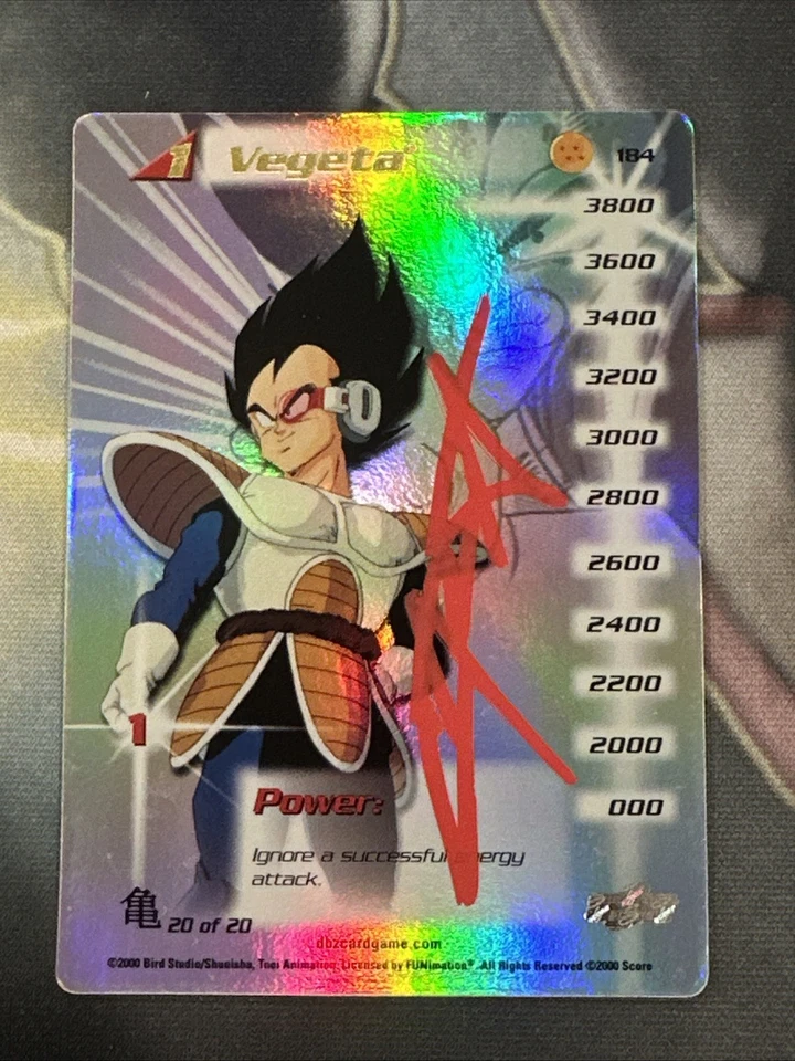 SIGNED Vegeta 2000 Score DBZ Chris Sabat Foil Personality Saiyan Saga Card RED - Image 1 of 1