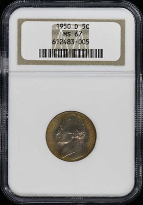 1950-D Jefferson Nickel 5C NGC MS67 - Image 1 of 4