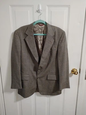 Blazer Jos A Bank marrón vintage de mezcla de seda 44 R para hombre hecho en EE. UU. Foto 1 de 4