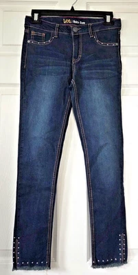Jeans cortos al tobillo LEE súper elásticos cintura ajustable tachonados dobladillo crudo niñas 14 Foto 1 de 4