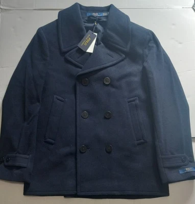 Polo Ralph Lauren Men's Blue Wool Pea Coat  Button Down Size XL - Image 1 of 4