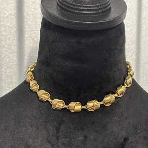 Collar Coro Mujer Vintage Tono Dorado Nudo Diseño Retro Años 50 - Imagen 1 de 8
