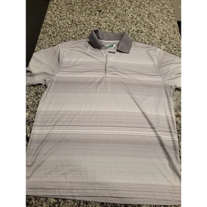 Polo de golf Ben Hogan Performance para hombre gris a rayas manga corta talla L - Imagen 1 de 6