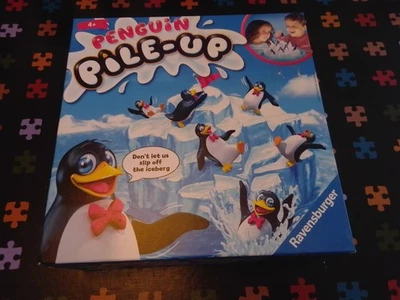 🎲 Penguin Pile-Up Board Game by Ravensburger 1996 Complete with Flag Penguins - Image 1 of 4