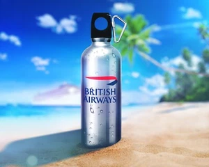 British Airways Aluminium Water Bottle - Aviation, Cabin Crew - Picture 1 of 1