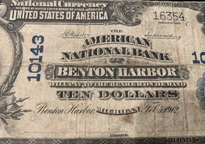 1902 National Benton Harbor, in $10 Dollars Charter #10143 INDIANA 947858-3 - Bild 1 von 3