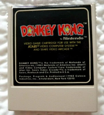 Vtg 1981 ATARI 2600 DONKEY KONG Video Game Cartridge (no box or instructions) - Image 1 of 2
