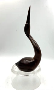 Grúa de madera tallada a mano MCM Mid Century vintage pájaro garceta modernista 5" playa - Imagen 1 de 8