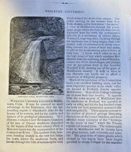 Museo de la Biblioteca Wesleyen College Middleton Connecticut 1876 ilustrado - Imagen 1 de 5