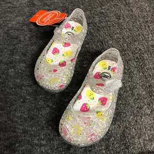 Wonder Nation Infant's Casual Girls Shoe Size 6 Clear Hook and Loop Flat NWT