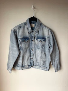 FREE PEOPLE TRUCKER JACKET JOLENE Blue Denim Oversized L / UK 16-18 💖 NEW
