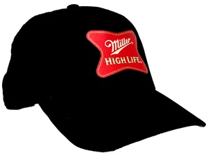 American Needle Miller High Life Beer Trucker Hat Baseball Cap Black Corduroy - Picture 1 of 13