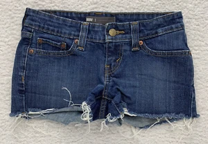 Levi's Cutoff Denim Shorts Womens Size 1 Medium Wash Blue Jean 5 Pocket Casual - Picture 1 of 10