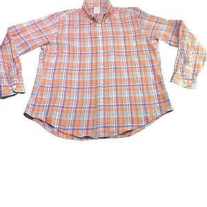 Camisa para hombre Brooks Brothers 100 % lino irlandés multicolor grande L/S - Imagen 1 de 7