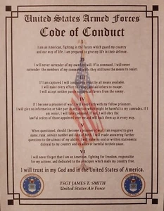 MC-NICE: AIR FORCE Armed Forces Code of Conduct PERSONALIZED - Picture 1 of 3