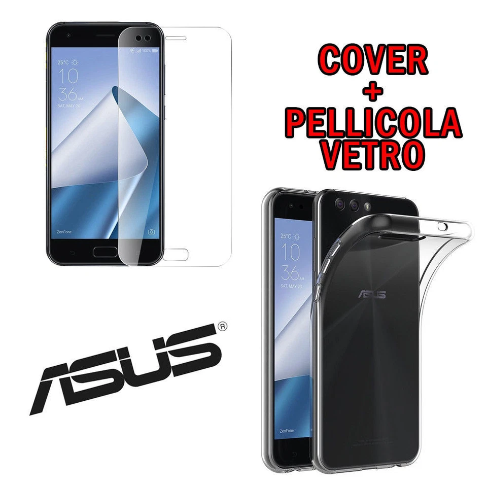COVER CUSTODIA in TPU + PELLICOLA in VETRO TEMPERATO per ASUS ZENFONE 4 - 3 MAX - Immagine 1 di 4