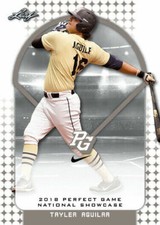 TAYLER AGUILAR 2018 LEAF "1ST EVER PRINTED" PERFECT GAME ROOKIE CARD #094!