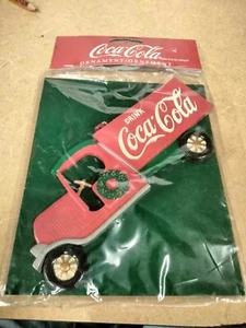 1999 Vintage Coca Cola Truck rote Oblate Weihnachtsschmuck versiegelt - Bild 1 von 5