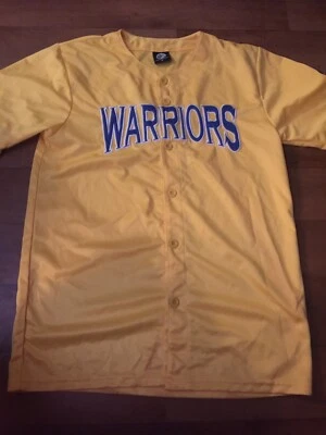 Camiseta deportiva amarilla abotonada manga corta de baloncesto Golden State Warriors talla M Foto 1 de 4