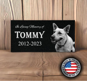 Granite Memorial Marker 6x12 Engraved Garden Stone for Pets, Humans Grave stone - Picture 1 of 24
