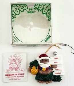 VTG Hawaiian Poi People Santa  Christmas Ornament. 1986. Good Cond. - Picture 1 of 4