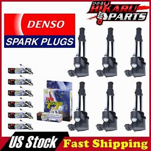 6x Ignition Coil Denso Platinum Spark Plug For Buick Allure Cadillac CTS STS GMC