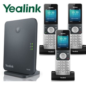 Yealink W60P DECT IP Phone System Base w/ 3 Cordless Handsets W60P + 2 W56H