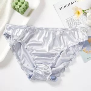 S-XL 3Pcs Women Briefs Lot Bikini Low cut Panties Undies Satin Silky Cool Adult - Picture 1 of 25