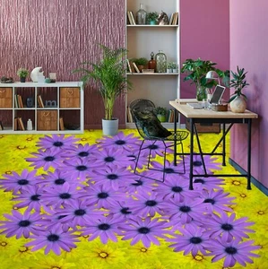 3D Purple Petals 33RAIN38 Floor WallPaper Murals Wall Print Decal AJ Honey - Picture 1 of 5