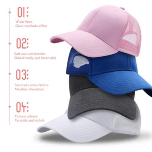 Trucker Hat Mesh Snapback Adjustable Cap One Size Fits Most Hip Hop Men Women - Picture 1 of 22