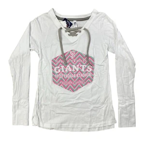 San Francisco Giants Women's Spring Training Lace Up V-Neck Long Sleeve T Small - Picture 1 of 7