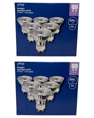 Halogen GU10 Spotlight Bulb 40W Replacement 50W Warm White 300Lm Dimmable 12pk - Image 1 of 4