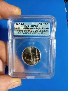 2005-P Oregon Statehood Quarter W/Satin Finish ICG SP69. NICE! - Picture 1 of 2