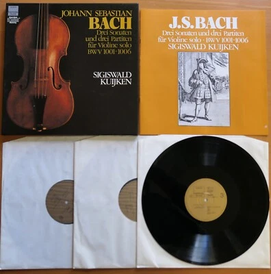 Sigiswald Kuijken Bach Sonatas & Partitas Violin 3LP MINT Harmonia Mundi 1999603 - Image 1 of 4