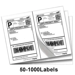 200-1000 etichette di spedizione indirizzo mezzo foglio pagina vuota 8,5 x 5,5 autoadesive - Foto 1 di 10