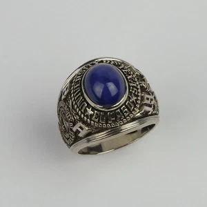 Mens 10k White Gold, Star Sapphire Texas University El Paso Class Ring Size 10 - Picture 1 of 5