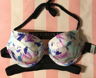 New Victorias Secret Swim Bikini Top 36C The Hottie Halter Banded Push Up N5556 - Image 1 of 4
