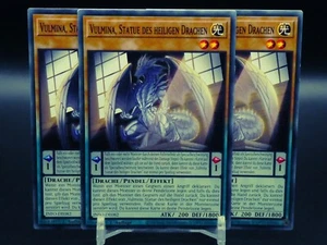 Yugioh Playset 3x Vulmina, Statue des heiligen Drachen INFO DE082/ Common/ NM - Bild 1 von 1