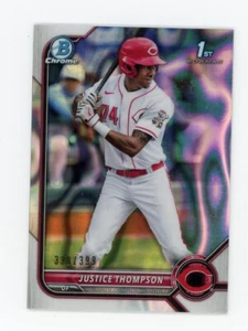 2022 Bowman Justice Thompson 1st Lava Refractor #ed/399 Cincinnati Reds #BCP-59 - Bild 1 von 2