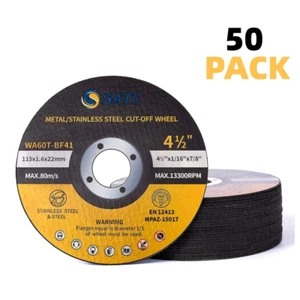 50 Pack 4-1/2" Metal & Stainless Steel For Grinder Cutting Disc Cut Off Wheels - Picture 1 of 10