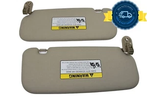 2012-2017 Hyundai Accent Left Right Side Sun Visor Pair Set Beige Vinyl OEM - Picture 1 of 7