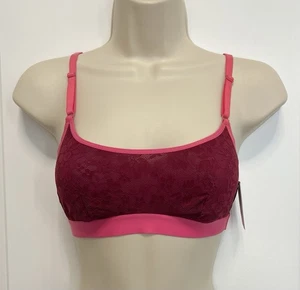 Women’s Cherry Pink Lightly Lined Scoop Neck Bralette Size Small - Auden - Picture 1 of 7