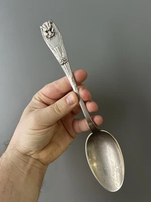 Fraget Peau plateado Rossigneux RARO cubiertos cabeza de lobo cucharada Foto 1 de 4