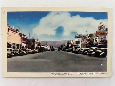 Postal de colección Main Street As You Enter Ave Revolución Tijuana México Foto 1 de 2