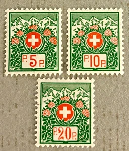 Schweiz S10a-S12a / Franchisemarke 1927 ohne Kontrollfiguren / MH aufklappbar - Bild 1 von 2