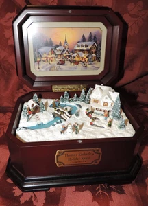 2003 Thomas Kinkade's Holiday Spirit Music Box “White Christmas” Melody Look - Picture 1 of 3