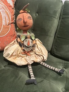 Vintage Halloween Kim Kholer Bethany Lowe JOL Kopf Puppe Little Miss Kürbis - Bild 1 von 13
